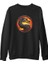 Mortal Combat Logo Siyah Erkek Kalın Sweatshirt 1