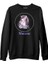 Unicorn Çiçek Anneler Günü Siyah Unisex Kalın Sweatshirt 1
