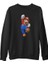 Mario & Luigi - Mario Siyah Erkek Kalın Sweatshirt 1