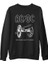 Ac Dc - For Those About To Rock Cover Siyah Erkek Kalın Sweatshirt 1