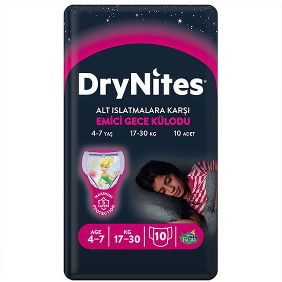 Huggies DryNites Kız Emici Gece Külodu 4-7 Yaş 10 Adet