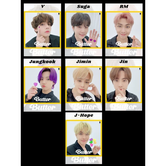 Bts '' Butter '' Üye Mini Kart Seti (7 Adet)