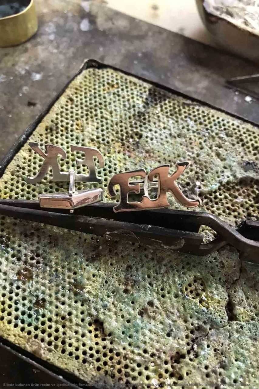 Beyisa Çağrı Gümüş Harfli Kol Düğmesi görsel 2