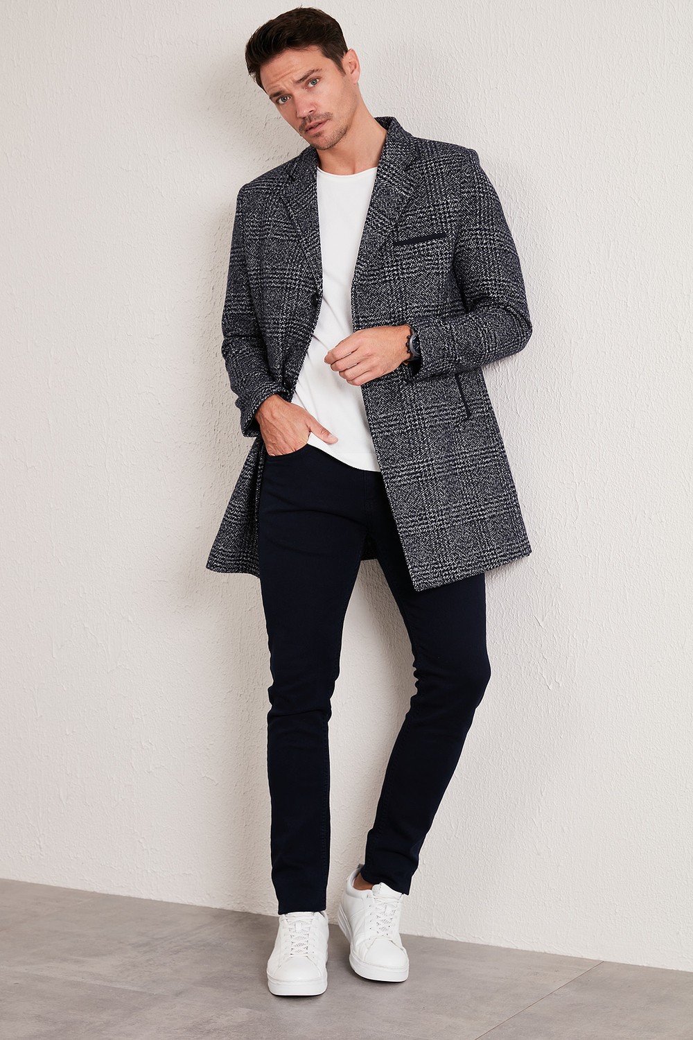 Buratti Slim Fit Pamuklu Düğmeli Kaşe Kaban Erkek Kaban 5840098