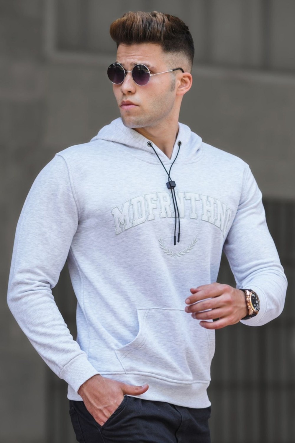 Madmext Siyah Kapüşonlu Sweatshirt 5289