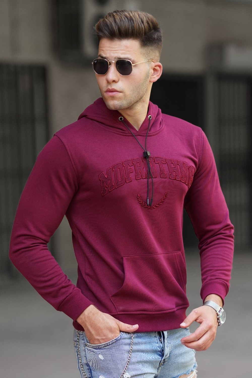 Madmext Siyah Kapüşonlu Sweatshirt 5289 görsel 2