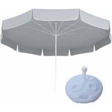 SUME 10 Telli Plaj Balkon Bahçe Şemsiyesi Eğilebilir 200 cm Çap Bidon Dahil