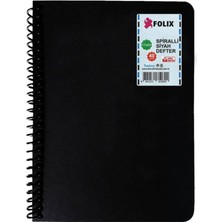 Folix Spiralli Siyah Defter 120 gr 40 Yaprak 17 x 24 cm