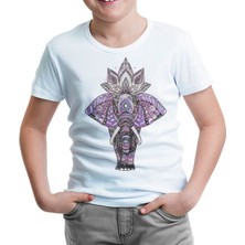 Lordd T-Shirt Fil - Mandala Taç Beyaz Çocuk T-Shirt