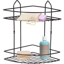 Hometarz Paslanmaz Köşelik 2 Li Şampuanlık Banyo Köşeliği Rafı