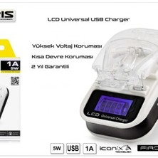 Auris Universal Akıllı LCD Ekranlı Akrep Pil Şarjı ARS-CH20