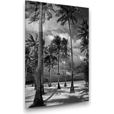 Glass Art Uzun Ağaçlar Dikey Cam Tablo