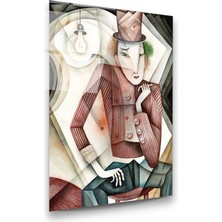 Glass Art Sanatsal Dikey Cam Tablo