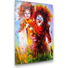 Glass Art Sanatsal Palyaço Dikey Cam Tablo