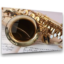 Glass Art Saksafon Yatay Cam Tablo