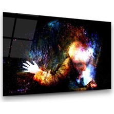 Glass Art Renkli Adam Manipülasyon Yatay Cam Tablo