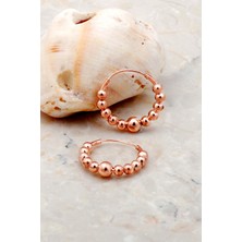 Sümer Telkari Toplu Şarnel 22 mm Rose Gümüş Halka Küpe