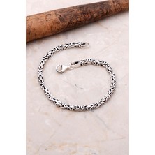 Sümer Telkari Kral Zincir 3 Mm 20.5 Cm Elişi Gümüş Erkek Bileklik 3669