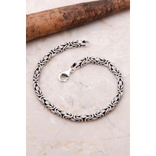 Sümer Telkari Kral Zincir 4 Mm 20.5 Cm Elişi Gümüş Erkek Bileklik 3667