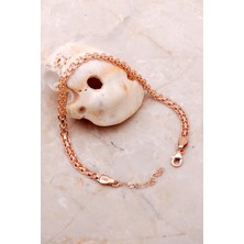 Sümer Telkari İtalyan Ezme Hasır Örgü Rose Gümüş Bileklik