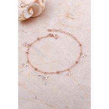 Sümer Telkari Kelebek Sallantılı Rose Gümüş Toplu Bileklik