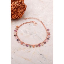 Sümer Telkari Gurmet Mix Taşlı Rose Gümüş Bileklik