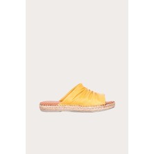 Bueno Shoes Vizon Deri Kadın Espadril Terlik