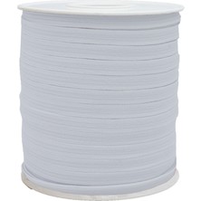 Hobizubi 6 mm Beyaz Yassı Lastik - 100 Metre