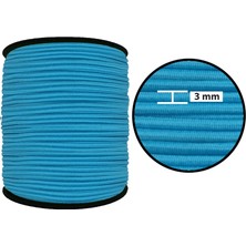 Hobizubi 3 mm Yuvarlak Lastik-50 Metre Turkuaz Yuvarlak Lastik