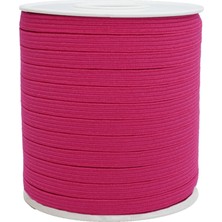 Hobizubi 10 mm Fuşya Yassı Lastik - 50 Metre