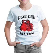Lordd T-Shirt  Boks Kulübü - Fight Beyaz Çocuk T-Shirt