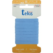 Hobizubi 6 mm Bebe Mavisi Yassı Lastik - 5 Metre