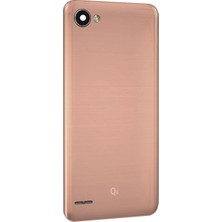 Teknonet LG Q6 Uyumlu Kamera Camlı Batarya Kapağı (Gold) NT-84408