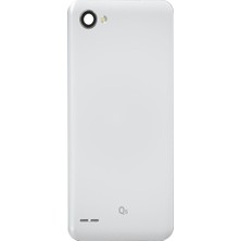 Teknonet LG Q6 Uyumlu Kamera Camlı Batarya Kapağı (Beyaz) NT-85842