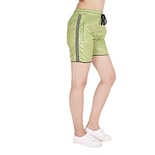 Fore Sport Kadın Fıstık Yeşili Şeritli Fileto Cep Ayrıntılı Parlak Şort