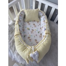 Jaju Baby Sarı Wafle Pike Kumaş Ceylan Tasarım Ponponlu Babynest