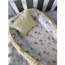 Jaju Baby Sarı Wafle Pike Kumaş Ceylan Tasarım Ponponlu Babynest