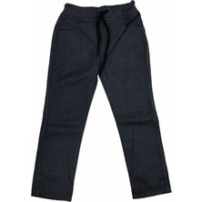 Ilk Okul Tam Lastik Şerz Kumaş Pantalon Füme Koyu Gri