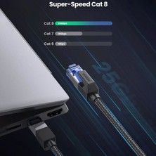 Ugreen Cat8 25GBPS 2000MHZ Örgülü Ethernet Kablosu 1 Metre