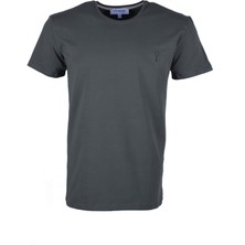 Ottomoda Haki Pamuklu Erkek Bisiklet Yaka Kısa Kollu T-Shirt,OT-BT-21007