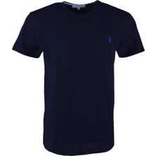 Ottomoda Siyah Penye Erkek Bisiklet Yaka Kısa Kollu T-Shirt,OT-BT-21011