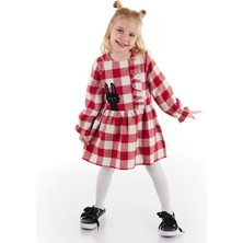 Denokids Kız Çocuk Midi Elbise Rahat Stil Tavşan Aplikeli Günlük Kullanım İçin
