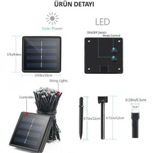Techno Smart Solar 50 Ledli 7 Metre Bahçe Aydınlatma Dekorasyon Güneş Enerjili LED Rgb Işık