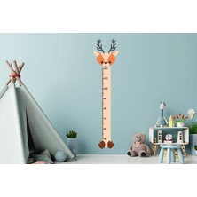 Sticker Sepetim Sevimli Kızıl Geyik Boy Ölçer 2 Çocuk Odası Duvar Sticker