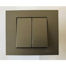 Çağatay Elektrik Çağatayelektrik Ovivo Grano Antrasit Komütatör (Ikili Anahtar) Mekaniza+Çerçeve(12 Adet)