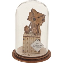 Kloche Happy Birthday Mutlu Yıllar Sevimli Ayıcık El Yapımı Cam Fanus Dekoratif Obje