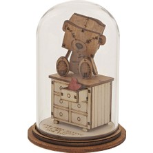 Kloche Saving All My Love Aşkımı Sana Saklıyorum Sevimli Ayıcık El Yapımı Cam Fanus Dekoratif Obje