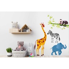 Sticker Sepetim Sevimli Afrika Hayvanları 4'Lü Set Çocuk Odası Sticker