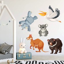 Sticker Sepetim Sevimli Hayvanlar 5 Çocuk Odası Dekoratif Duvar Sticker