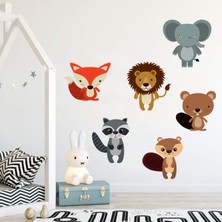 Sticker Sepetim Sevimli Hayvanlar 4 Çocuk Odası Dekoratif Duvar Sticker